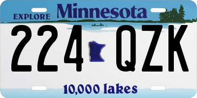 MN license plate 224QZK