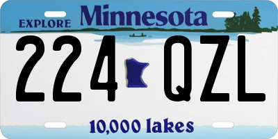 MN license plate 224QZL