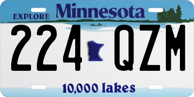 MN license plate 224QZM