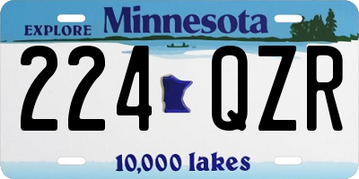 MN license plate 224QZR