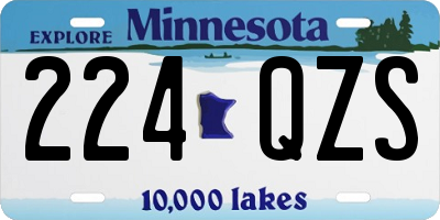 MN license plate 224QZS