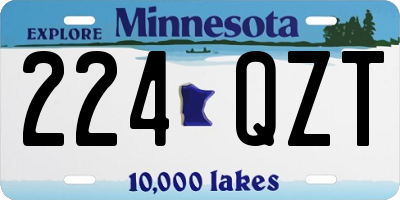 MN license plate 224QZT