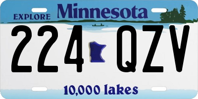 MN license plate 224QZV