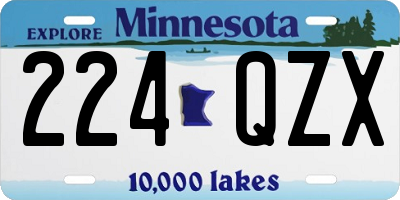 MN license plate 224QZX