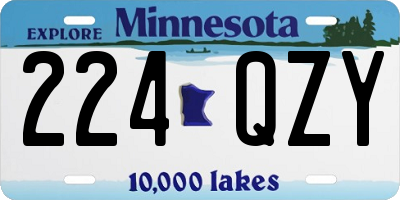 MN license plate 224QZY