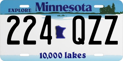 MN license plate 224QZZ