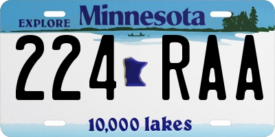 MN license plate 224RAA