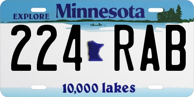 MN license plate 224RAB