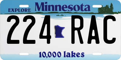 MN license plate 224RAC