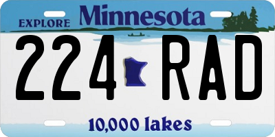 MN license plate 224RAD