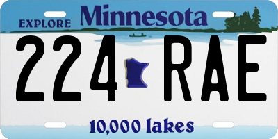 MN license plate 224RAE