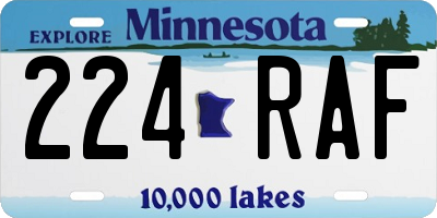 MN license plate 224RAF