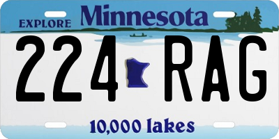 MN license plate 224RAG