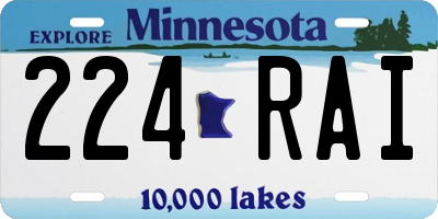 MN license plate 224RAI