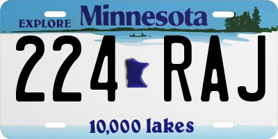 MN license plate 224RAJ