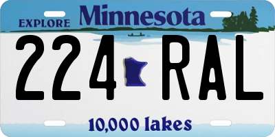 MN license plate 224RAL