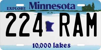 MN license plate 224RAM