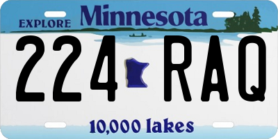 MN license plate 224RAQ