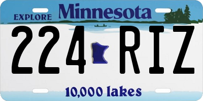 MN license plate 224RIZ