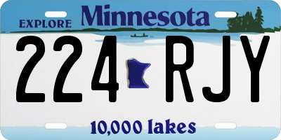 MN license plate 224RJY