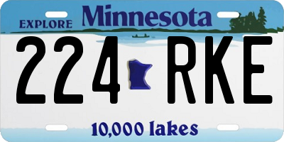 MN license plate 224RKE