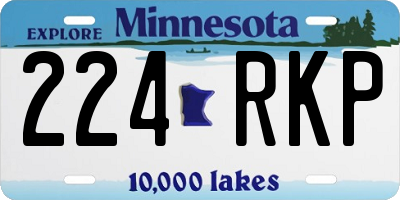 MN license plate 224RKP