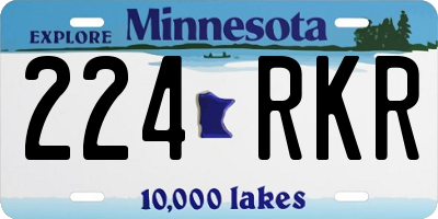 MN license plate 224RKR
