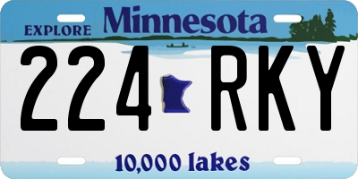 MN license plate 224RKY