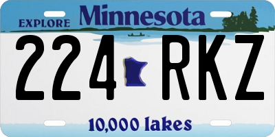 MN license plate 224RKZ
