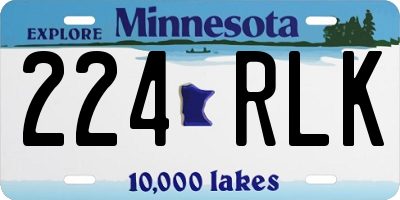 MN license plate 224RLK