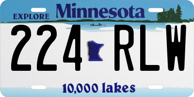 MN license plate 224RLW