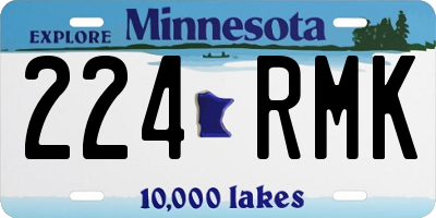 MN license plate 224RMK