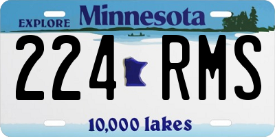 MN license plate 224RMS