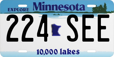 MN license plate 224SEE