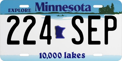MN license plate 224SEP