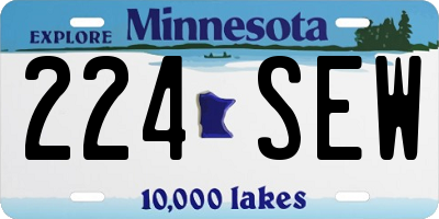 MN license plate 224SEW