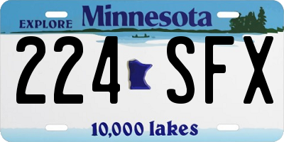 MN license plate 224SFX