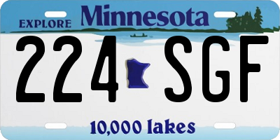 MN license plate 224SGF