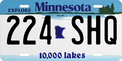 MN license plate 224SHQ