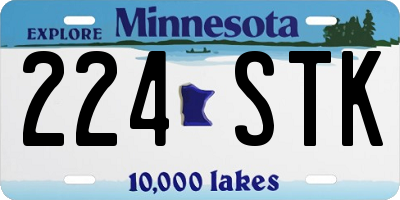MN license plate 224STK