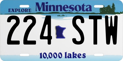 MN license plate 224STW