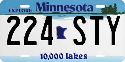 MN license plate 224STY
