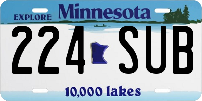 MN license plate 224SUB