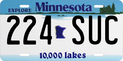 MN license plate 224SUC