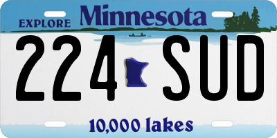 MN license plate 224SUD
