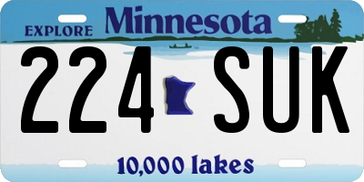 MN license plate 224SUK