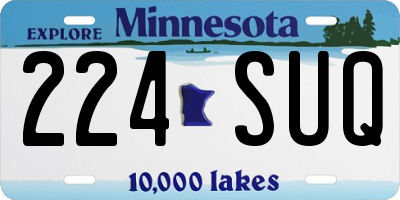 MN license plate 224SUQ