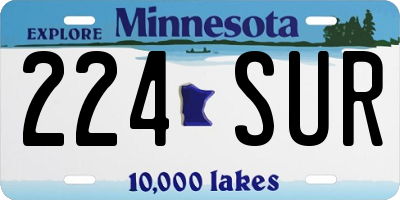 MN license plate 224SUR