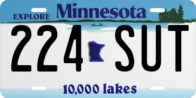 MN license plate 224SUT