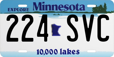 MN license plate 224SVC